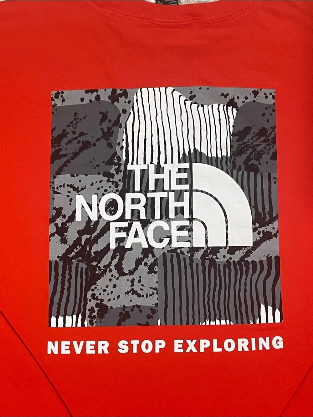 The North Face Circular Design Long Sleeve T-Shirt Men XXL Red Graphic Tee⁠